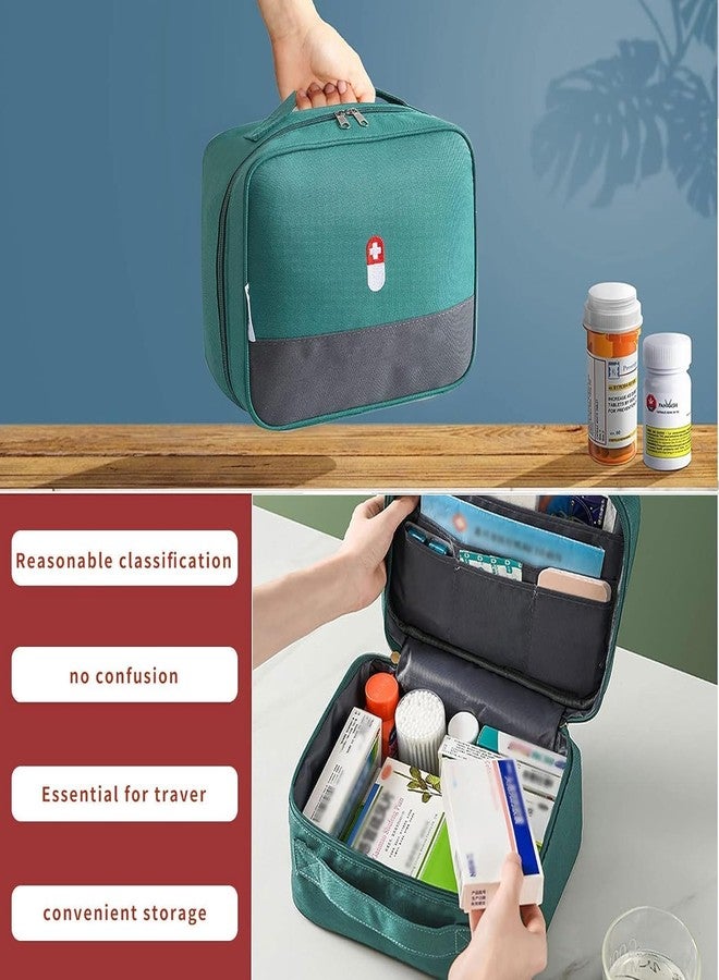 LEKORED 2Pcs Medicine Pouch Empty First Aid Kit Bag for Travel, Home, Camping, Sports Emergency Survival Medicine Storage Bag (Set of 2) - Image 4